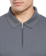 Quarter Zip Ribbed Polo (Turbulence) 