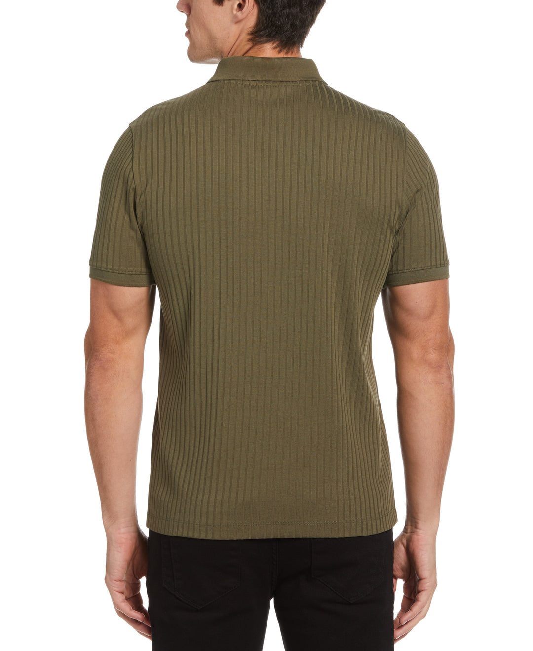 Quarter Zip Ribbed Polo (Beetle) 