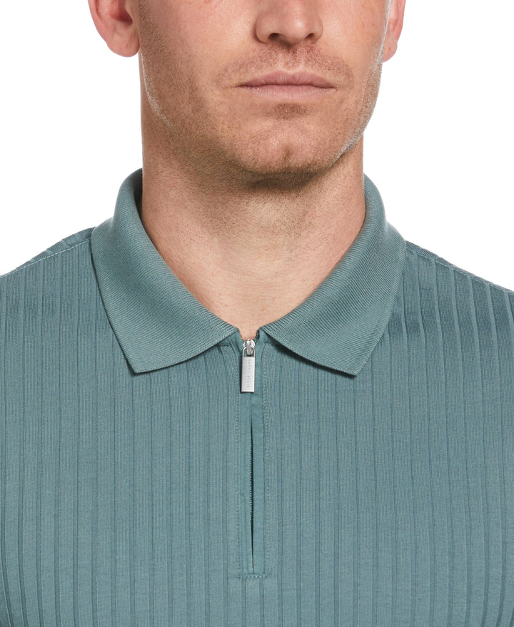 Quarter Zip Ribbed Polo (North Atlantic) 