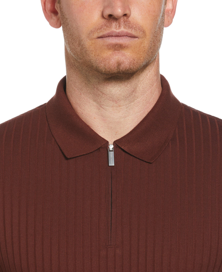 Perry Ellis men's short sleeve polo shirt with ribbed collar