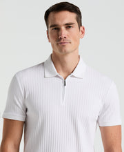 Quarter Zip Ribbed Polo (Bright White) 