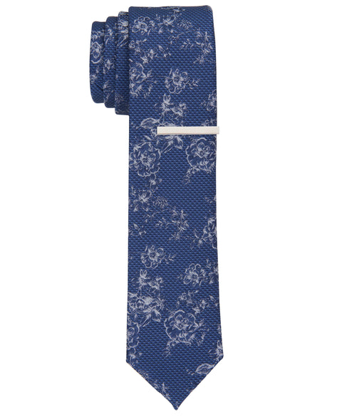 Rasco Floral Slim Tie (Navy) 