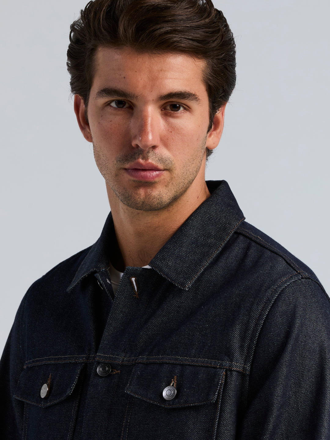 Rugged Raw Denim Jacket (Dark Indigo) 
