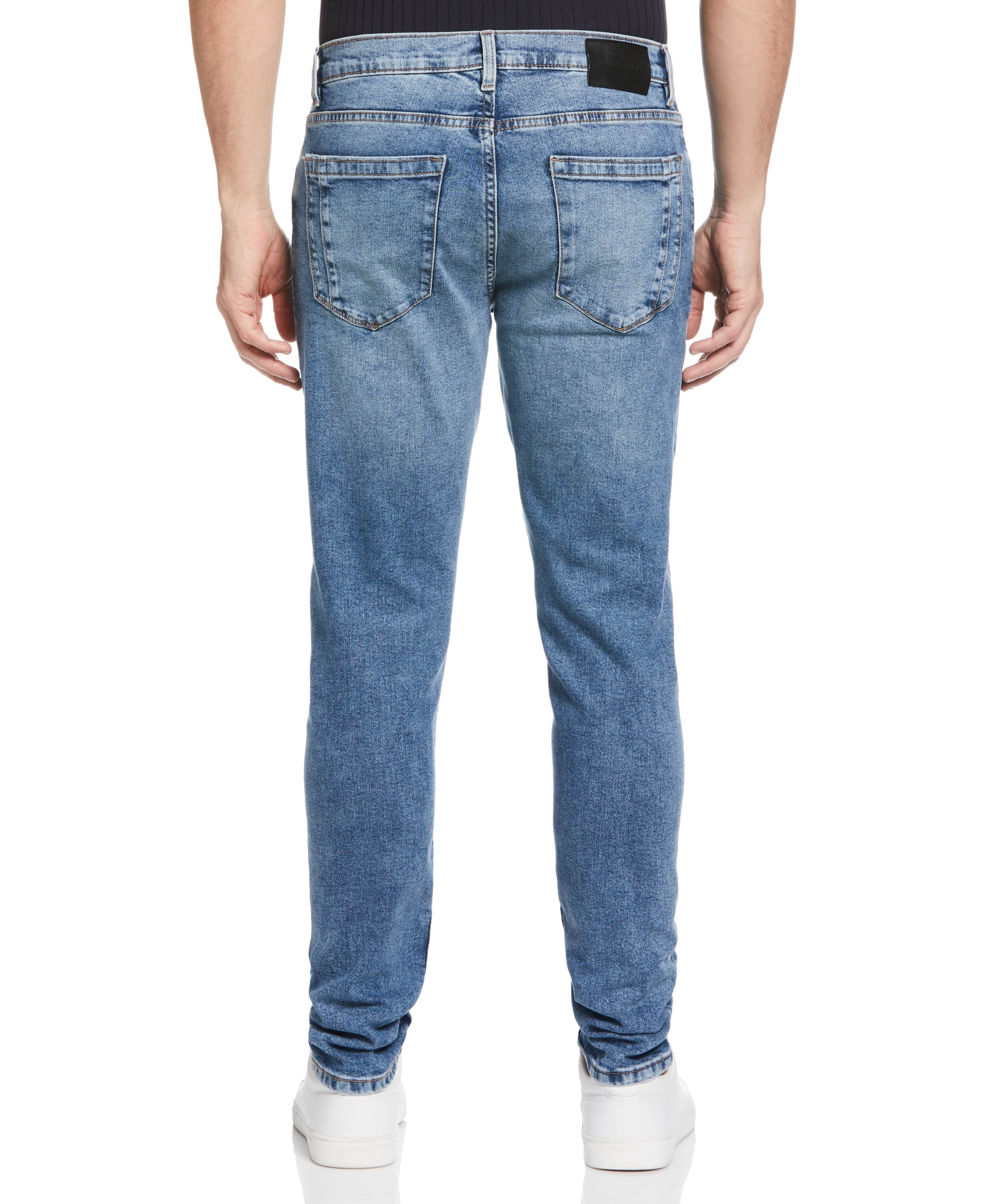 Men's Slim Tapered Light Indigo Denim Pants | Perry Ellis