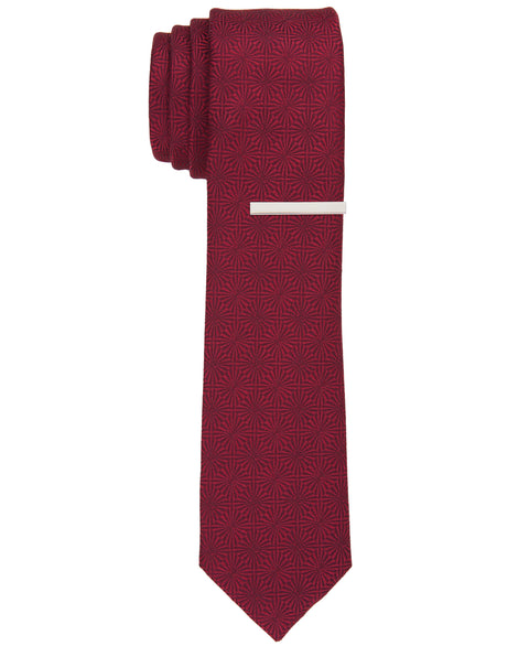 Reder Geo Slim Tie (Red) 