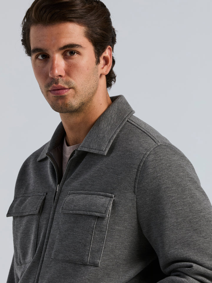 Reversible Knit Scuba Jacket (Magnet Htr) 