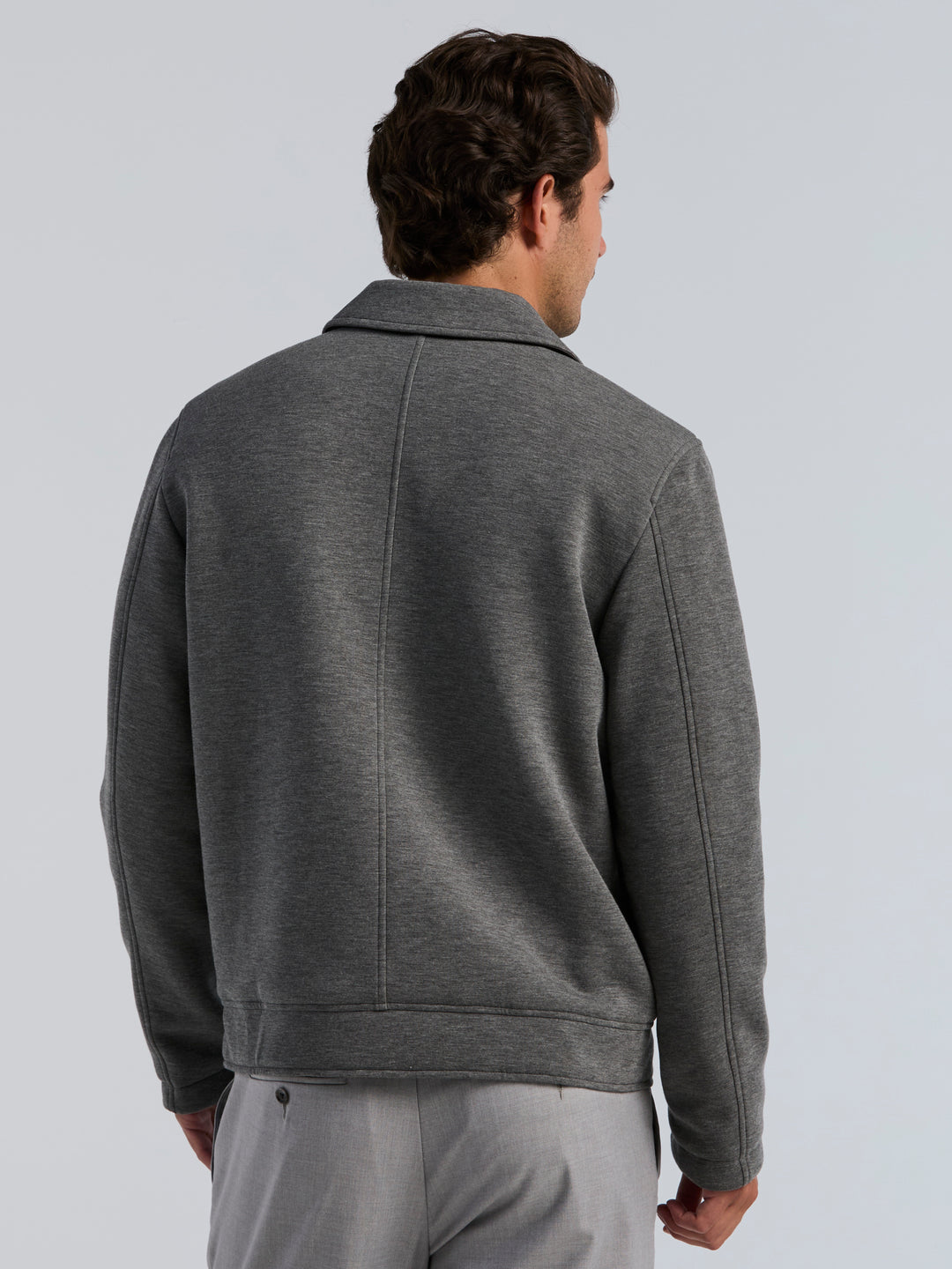 Reversible Knit Scuba Jacket (Magnet Htr) 