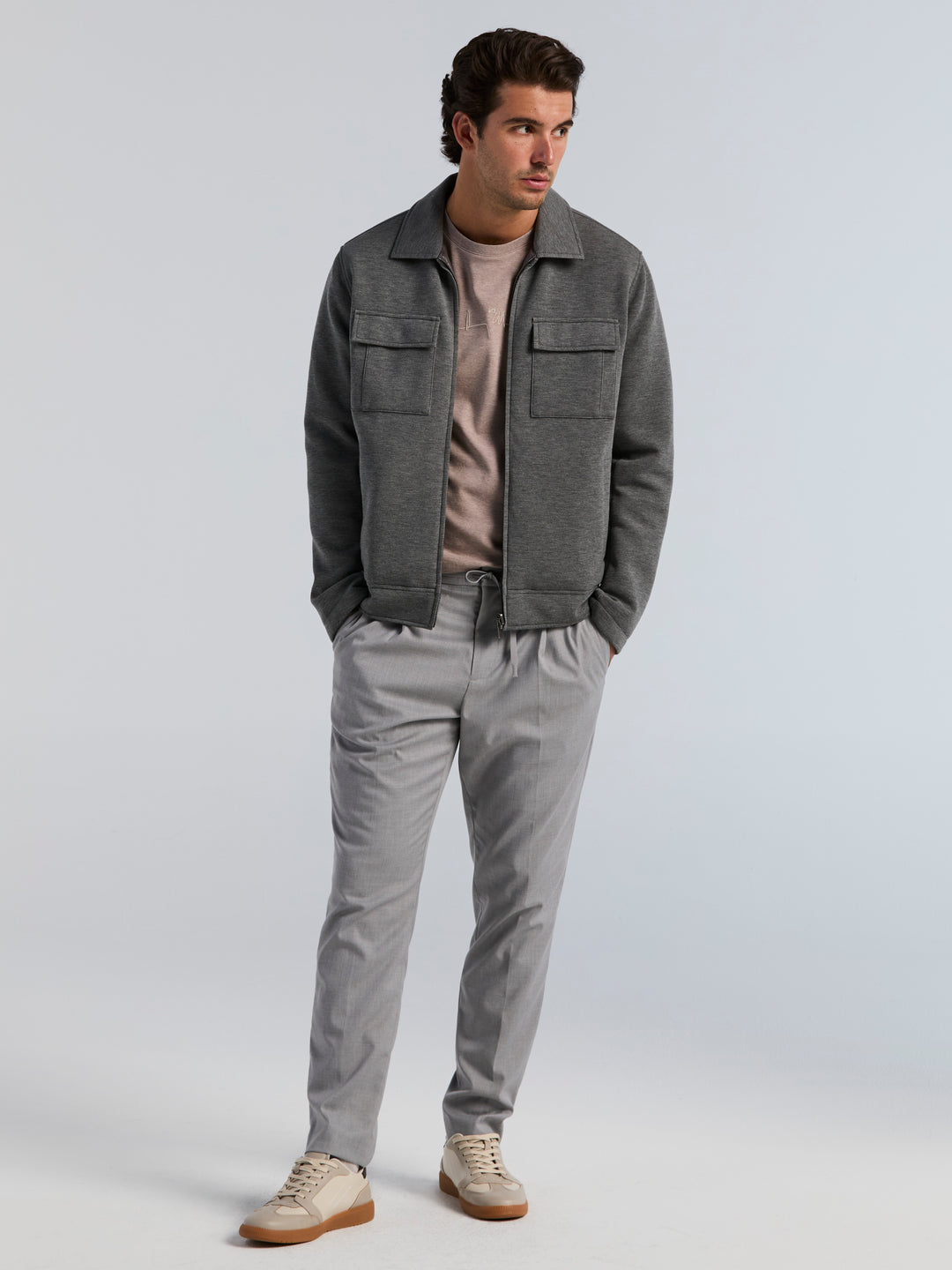 Reversible Knit Scuba Jacket (Magnet Htr) 