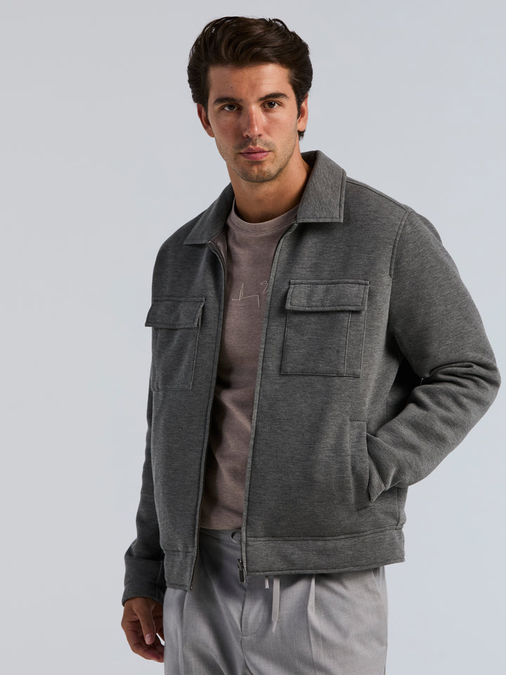 Reversible Knit Scuba Jacket (Magnet Htr) 