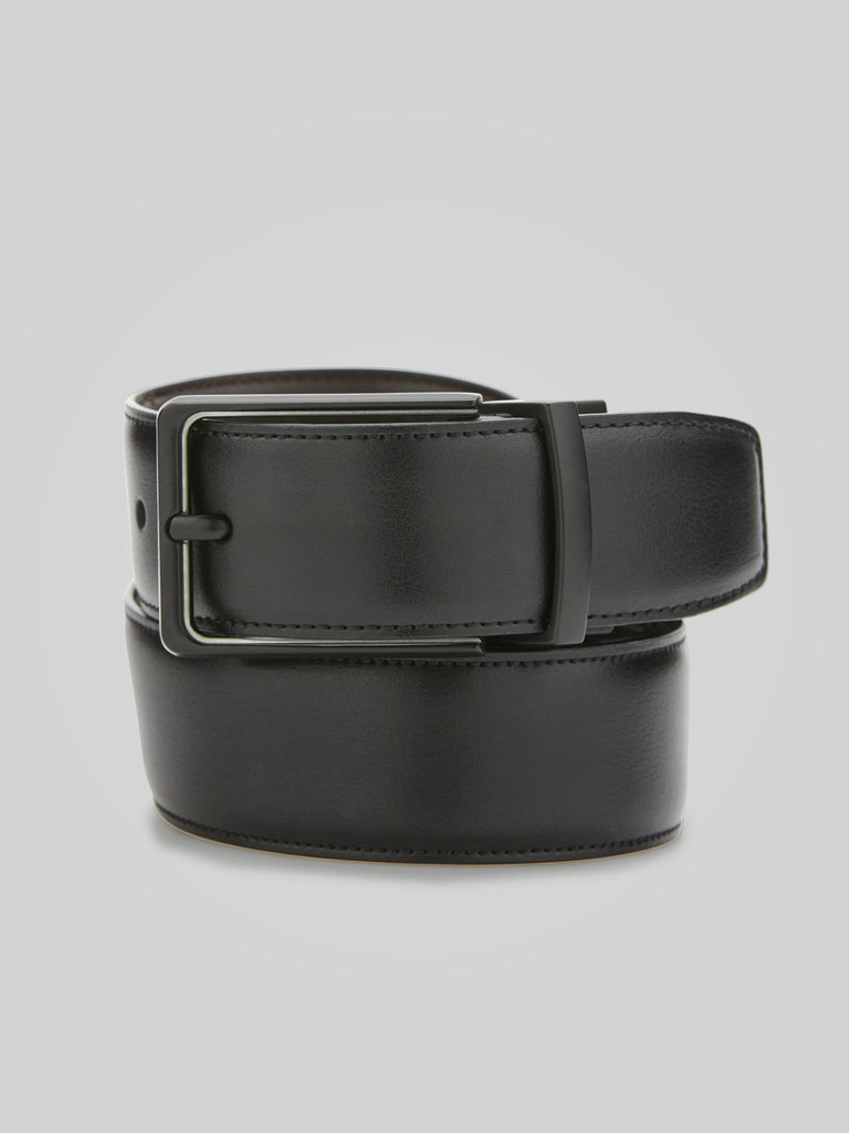Perry Ellis Men's Reversible Leather Belt - Black
