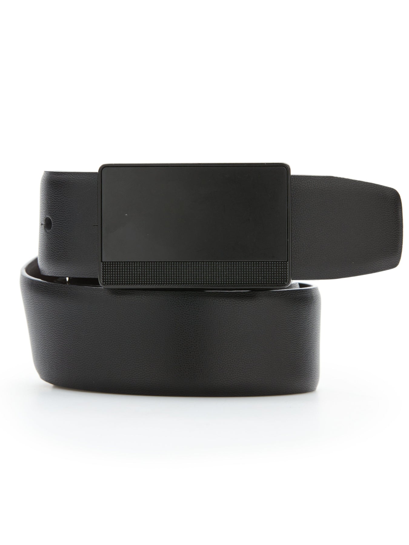 Reversible Leather Belt with Black Pattern Plaque Reversible Leather Belt with Black Pattern Plaque