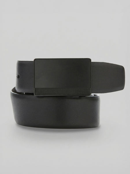 Reversible Leather Belt with Black Pattern Plaque – Perry Ellis