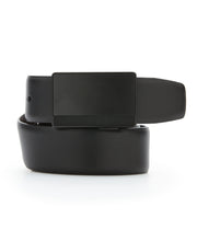 Reversible Leather Belt with Black Pattern Plaque (Blk20) 