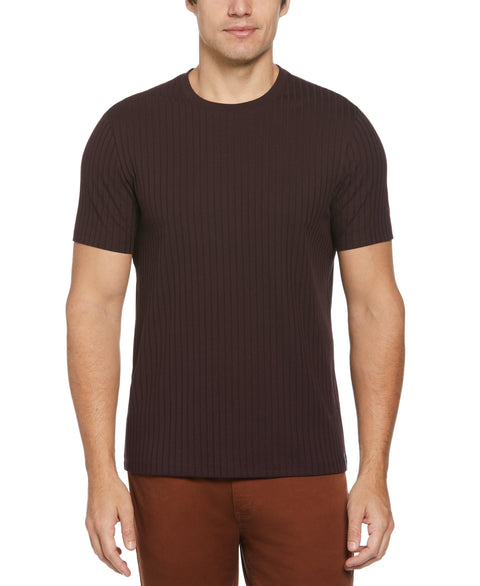 Rib Knit Crew Neck Tee (Port) 