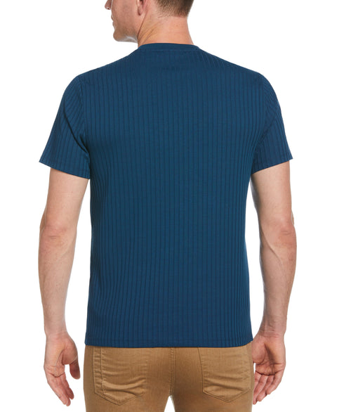 Rib Knit Crew Neck Tee (Gibraltar Sea) 