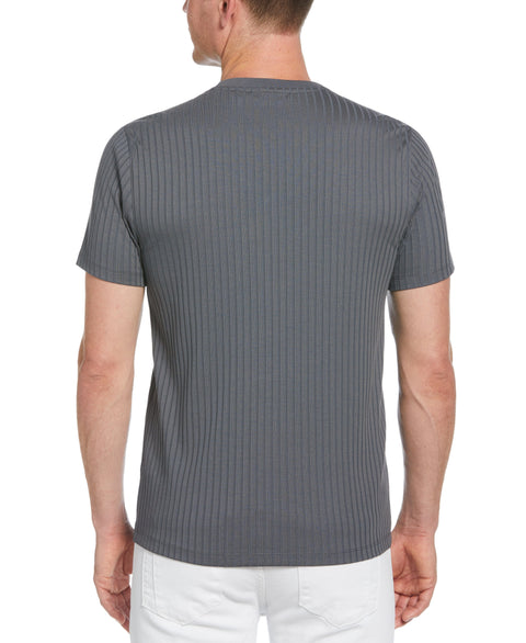 Rib Knit Crew Neck Tee (Turbulence) 