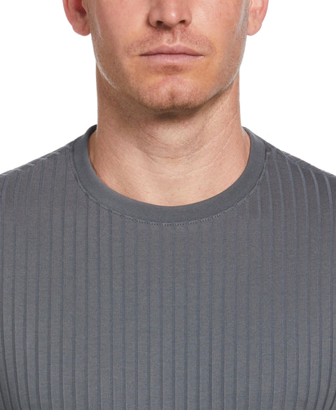 Rib Knit Crew Neck Tee (Turbulence) 