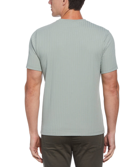 Rib Knit Crew Neck Tee (Iceberg Green) 