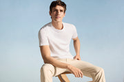 Rib Knit Crew Neck Tee