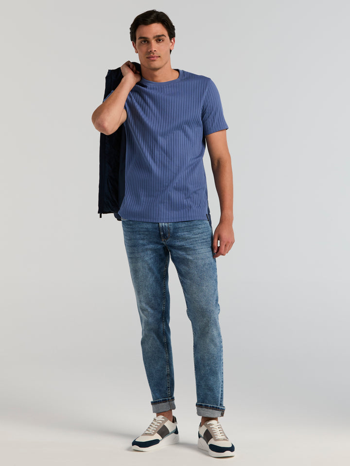 Ribbed Crew Neck Tee
