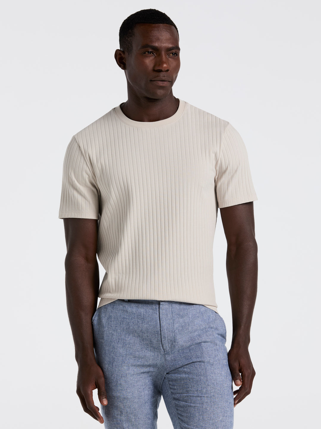 Solid Crew Tee (Light Heather Grey) 
