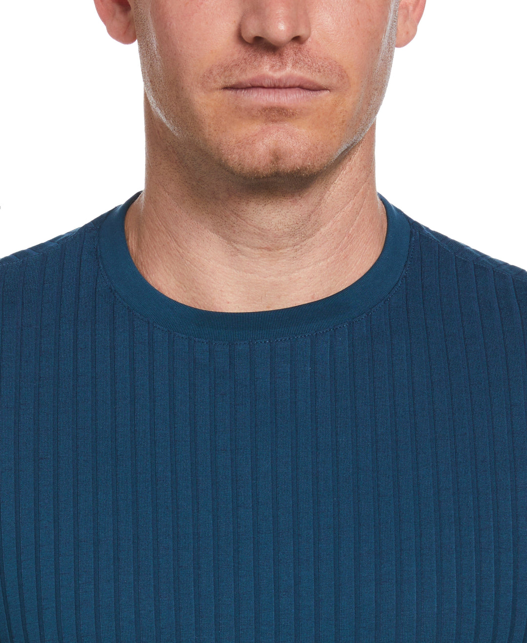 Rib Knit Crew Neck Tee (Gibraltar Sea) 