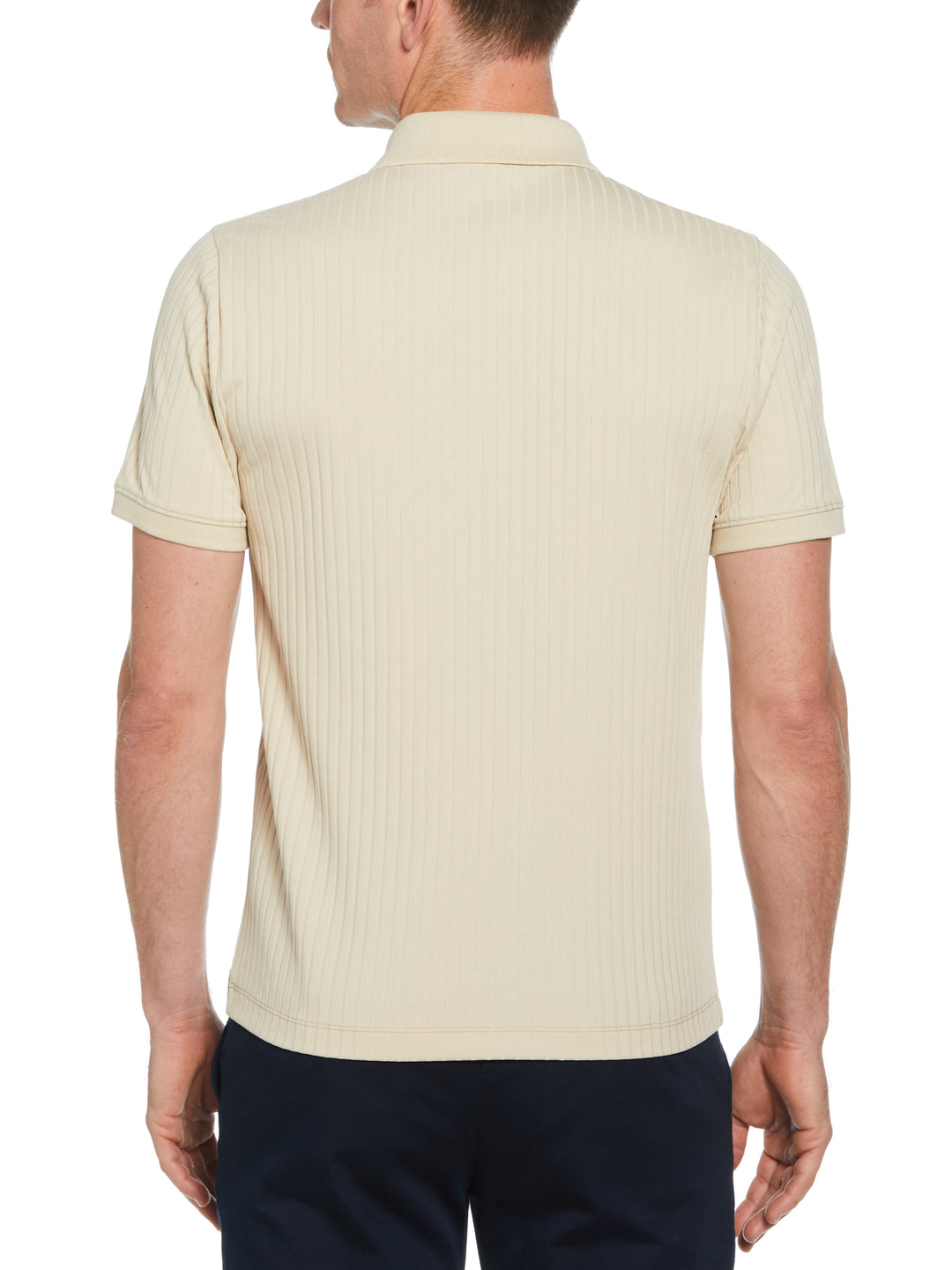 Quarter Zip Ribbed Polo (Castle Wall) 