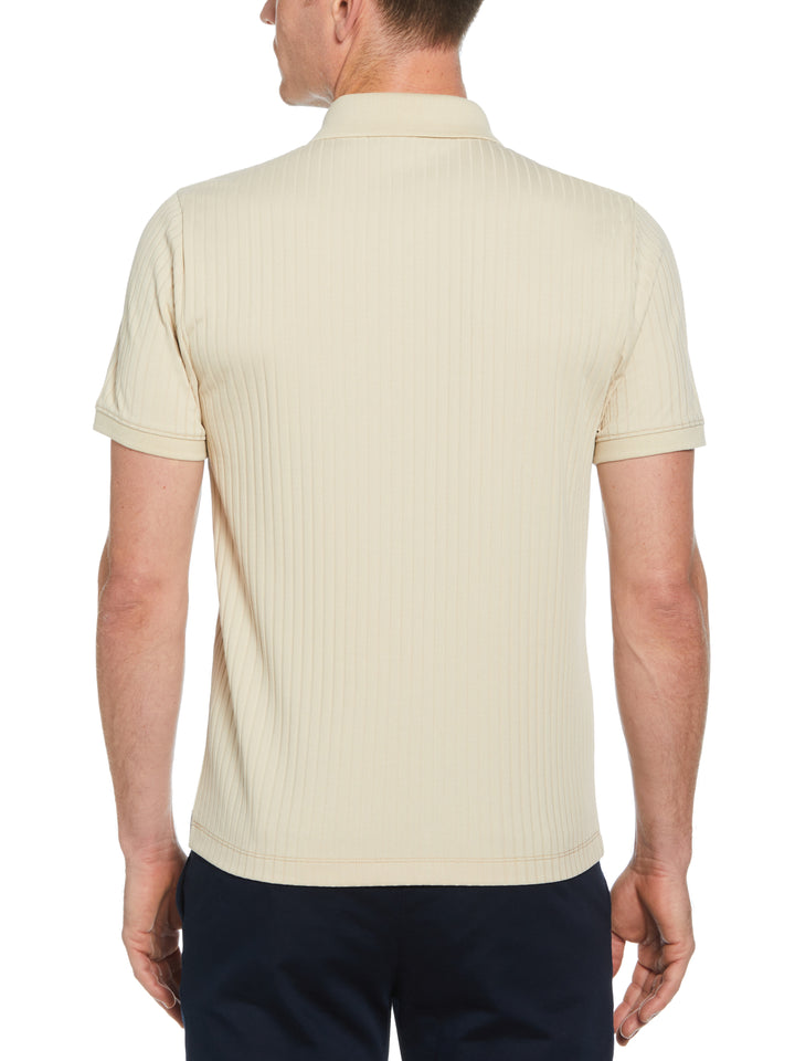 Quarter Zip Ribbed Polo (Castle Wall) 