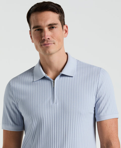 Quarter Zip Ribbed Polo (Kentucky Blue) 