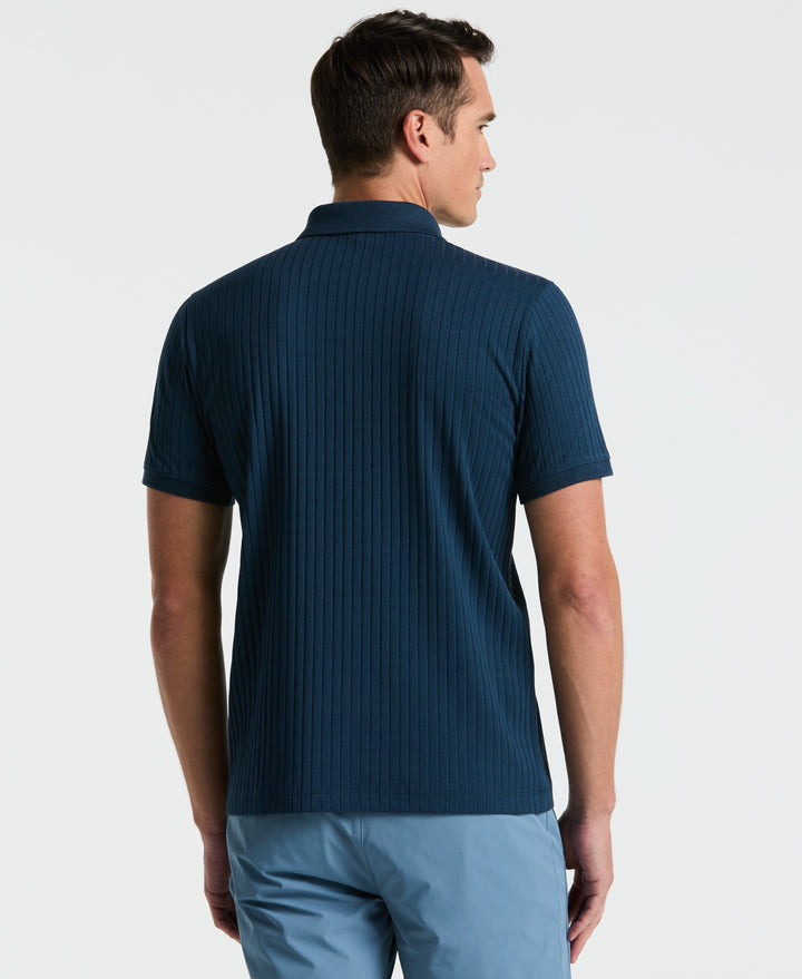 Quarter Zip Ribbed Polo (Moonlight Ocean) 