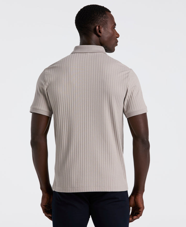 Quarter Zip Ribbed Polo (Drizzle) 