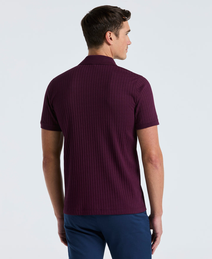 Quarter Zip Ribbed Polo (Potent Purple) 