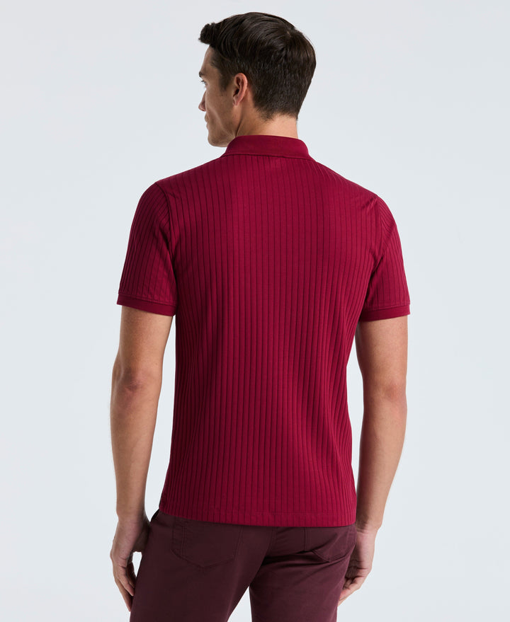 Quarter Zip Ribbed Polo (Rumba Red) 