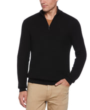Ribbed Quarter Zip Sweater (Black) 