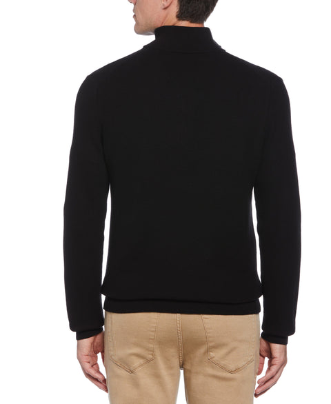 Ribbed Quarter Zip Sweater (Black) 