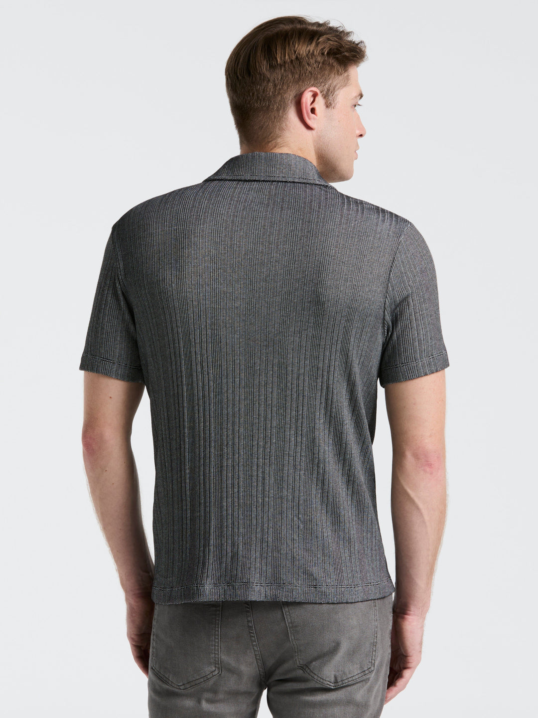 Ribbed Stripe Shirt (Black) 