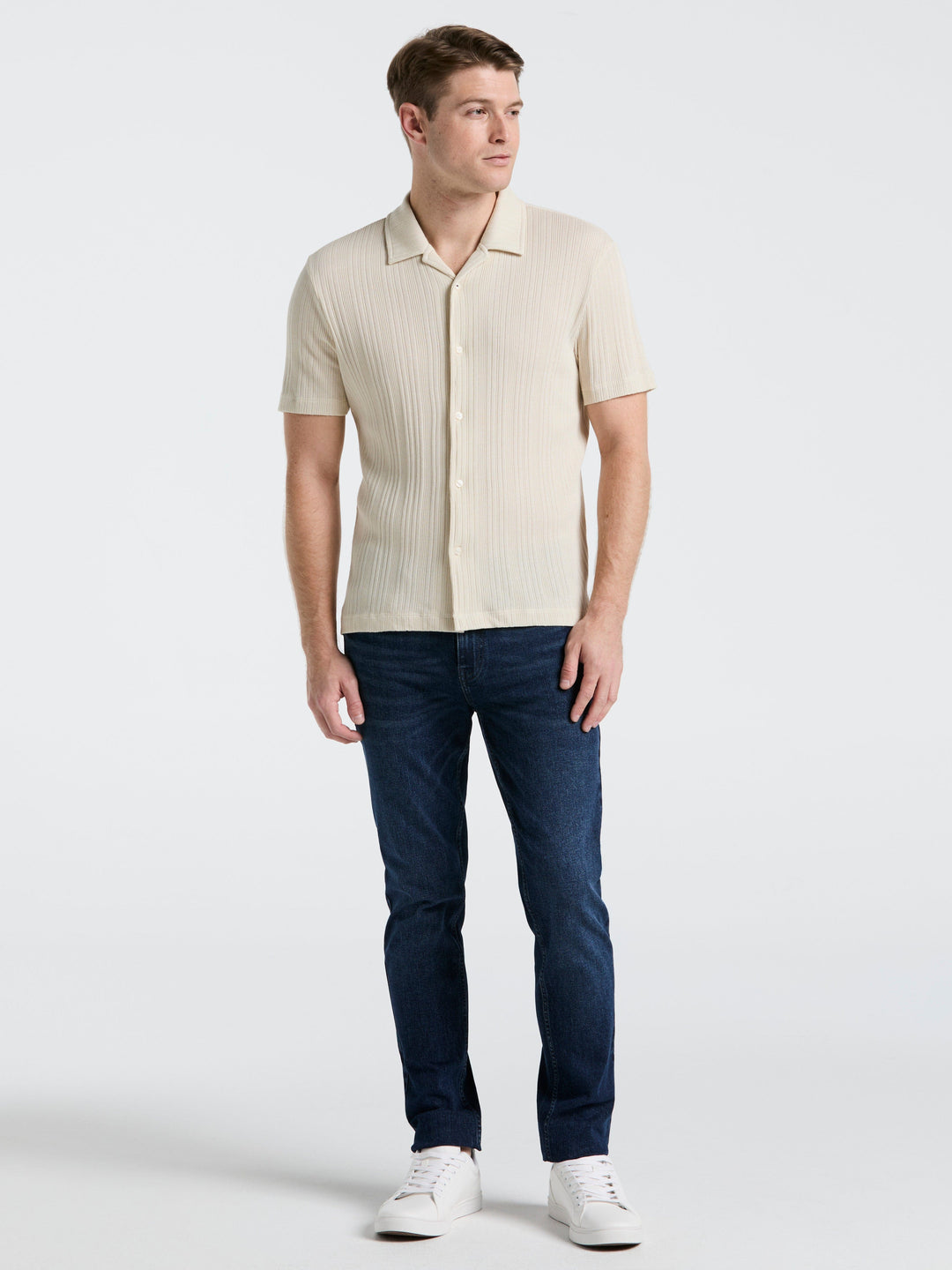 Ribbed Stripe Shirt (Castle Wall) 