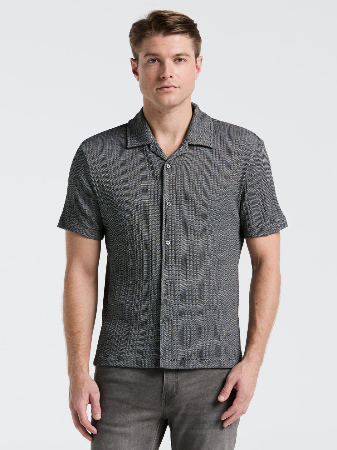 Ribbed Stripe Shirt (Black) 