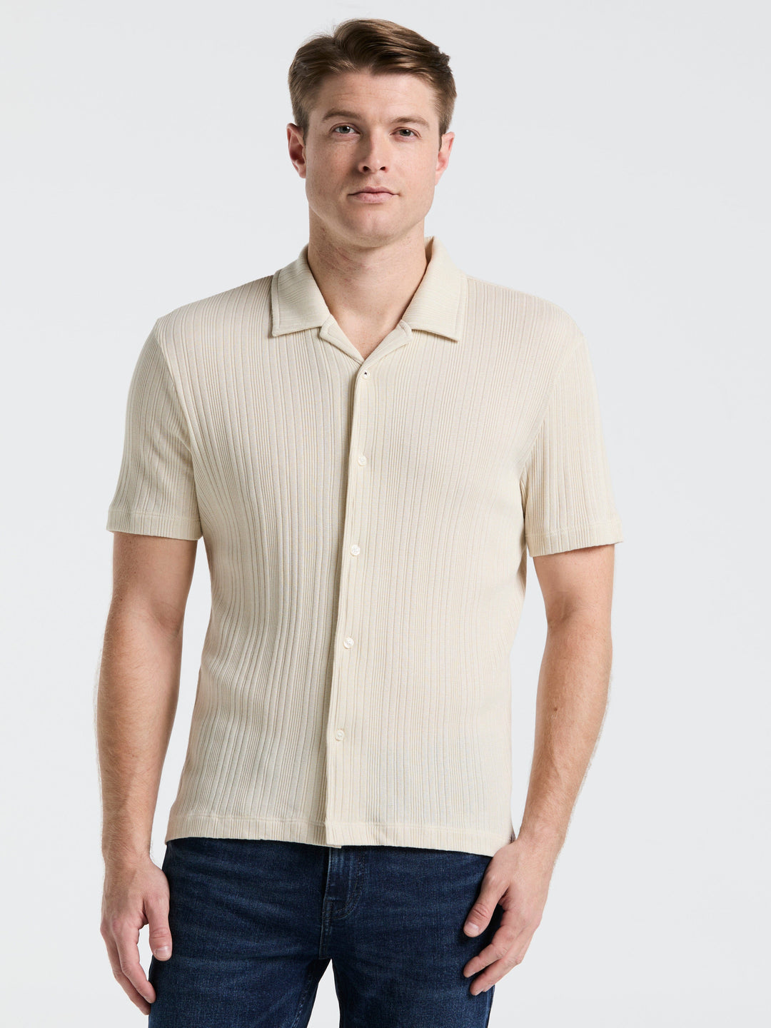 Ribbed Stripe Shirt (Castle Wall) 