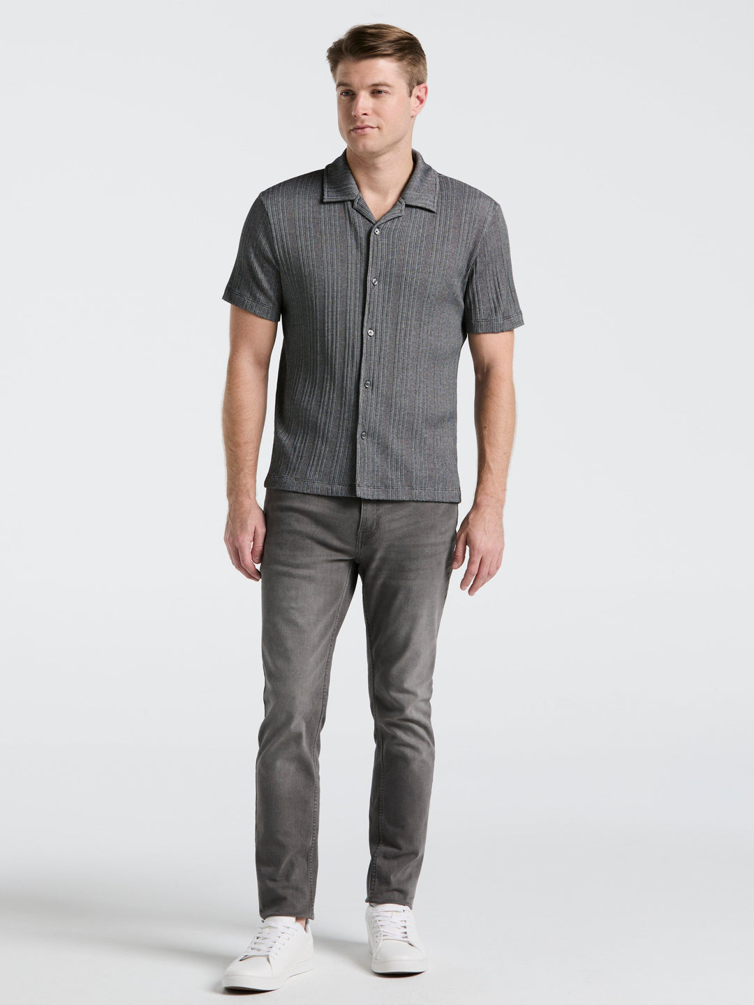 Ribbed Stripe Shirt (Black) 