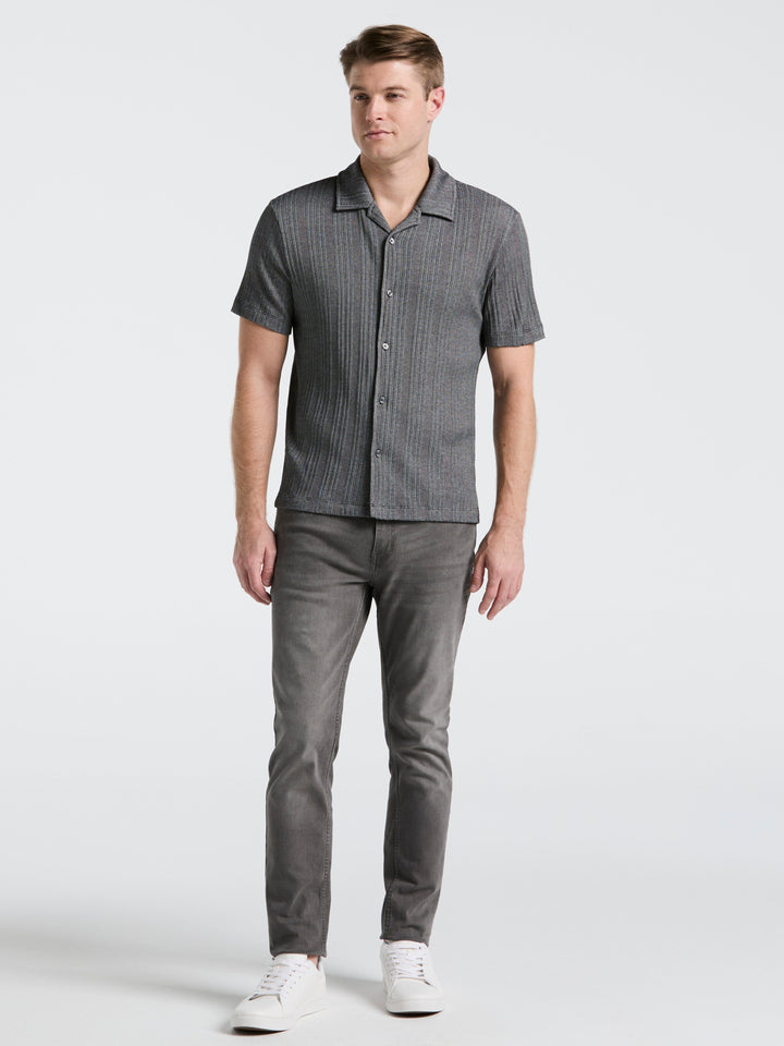 Ribbed Stripe Shirt (Black) 