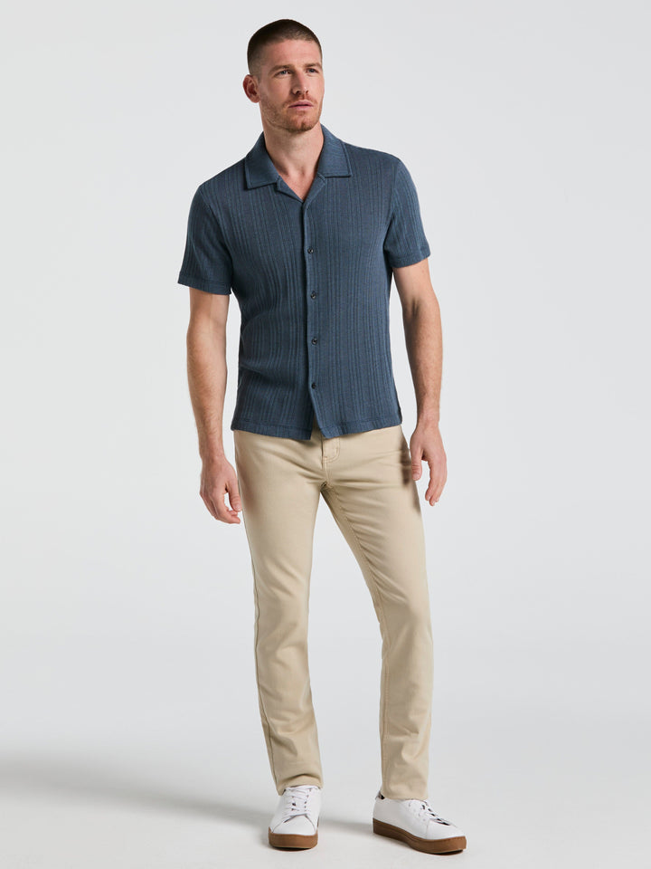 Ribbed Stripe Shirt (Blue Mirage) 