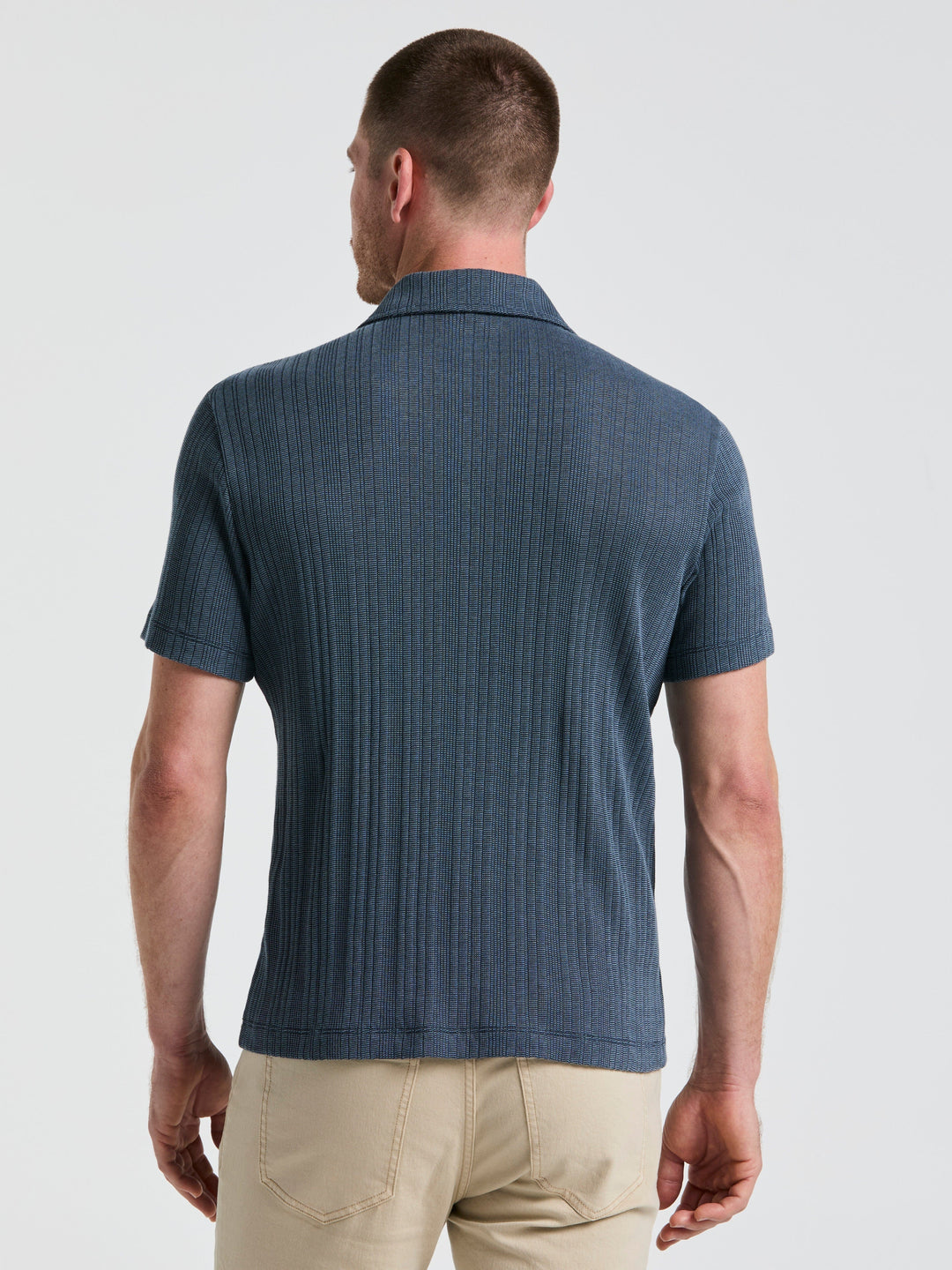 Ribbed Stripe Shirt (Blue Mirage) 