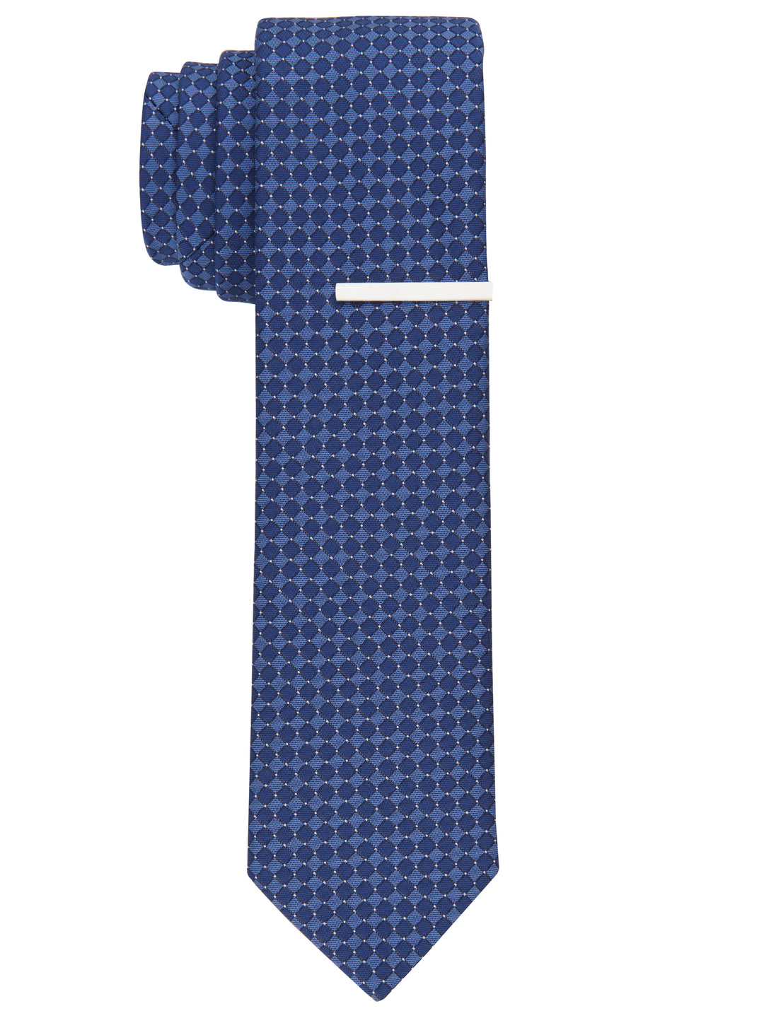 Rogin Mini Print Silk Tie (Navy) 