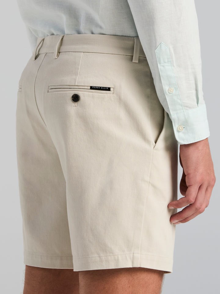 Cotton Sateen Anywhere Bermuda 8" Short (Moonstruck) 