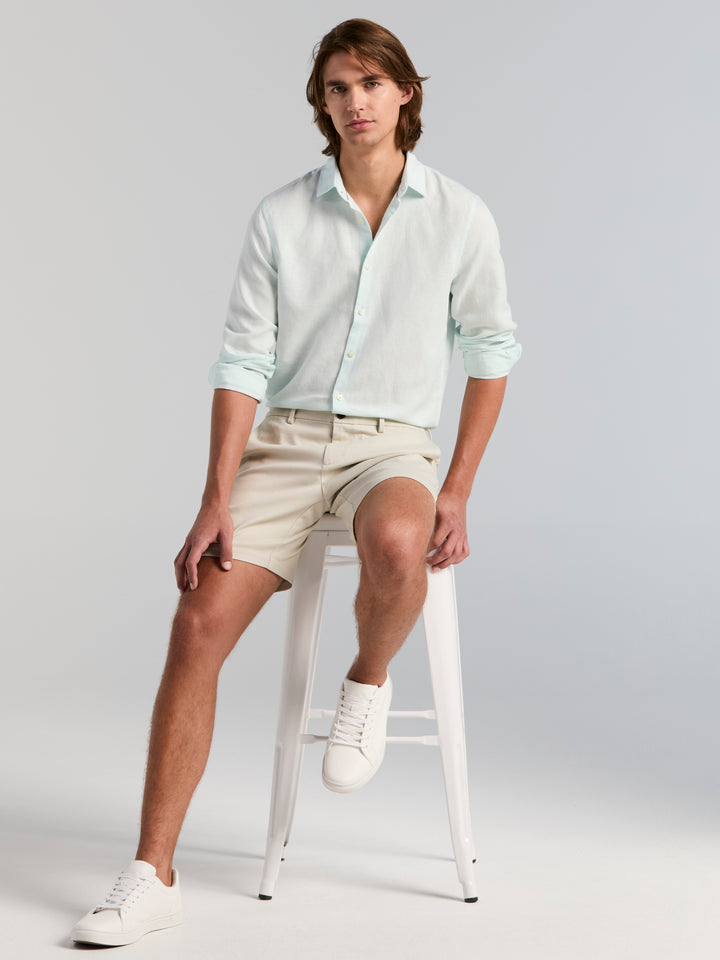 Cotton Sateen Anywhere Bermuda 8" Short (Moonstruck) 