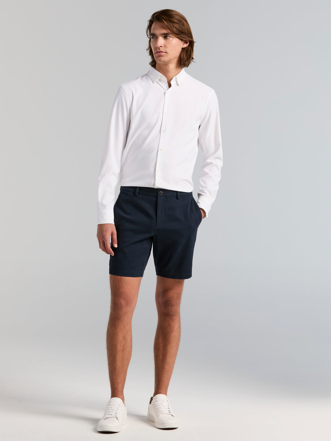 Cotton Sateen Anywhere Bermuda 8" Short (Dark Sapphire) 