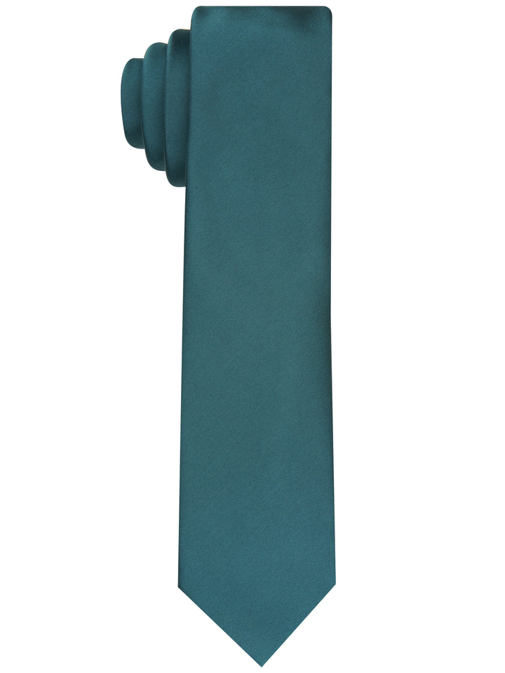 Solid Black Slim Fit Sateen Tie (Hunter) 