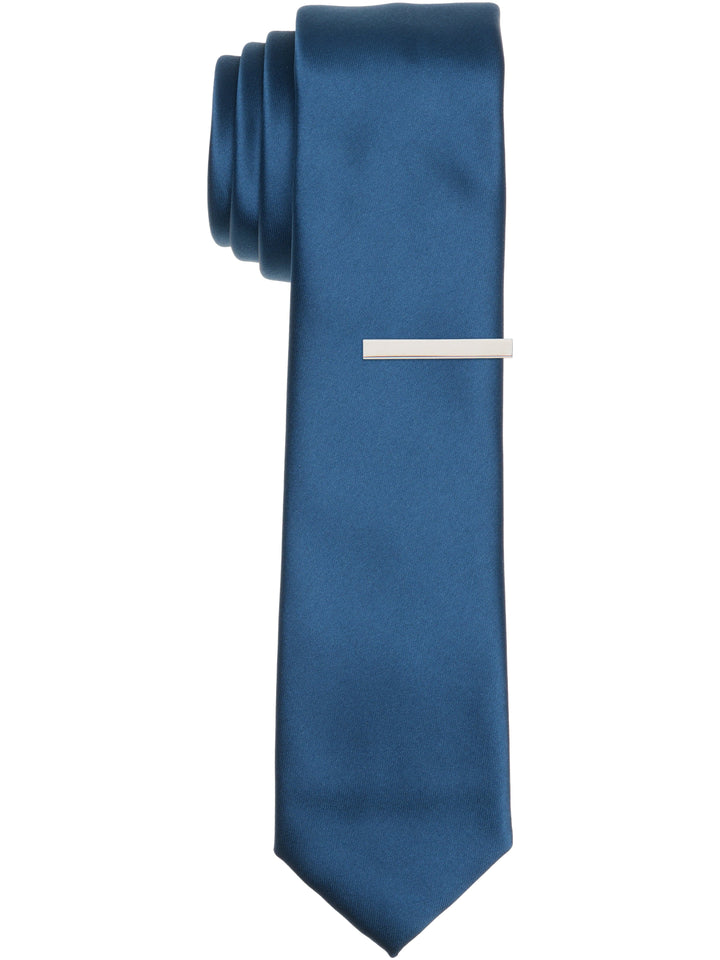 Solid Slim Fit Sateen Tie (Petrol) 