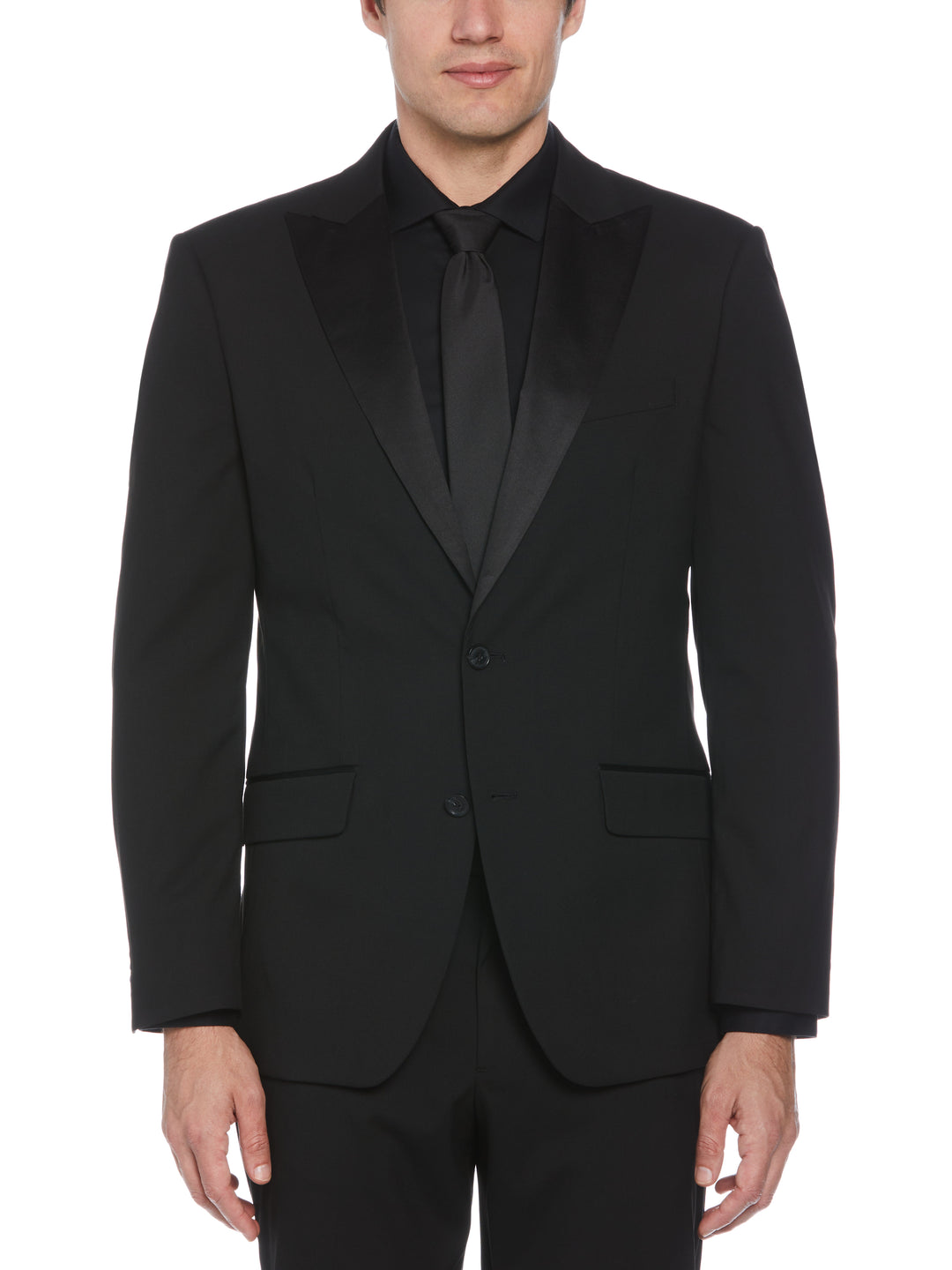 Tux Jacket with Satin Piecing (Black) 